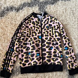 Adidas Pink and Black Patterned Jacket